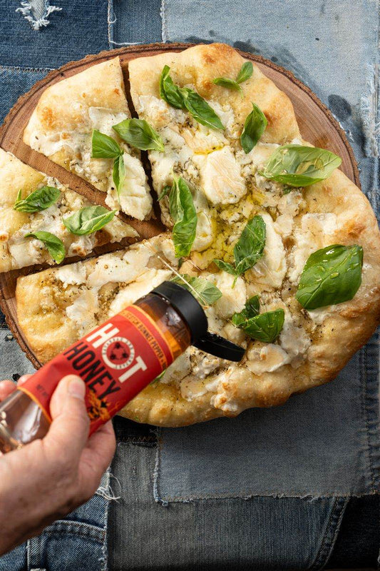 White pizza with hot honey