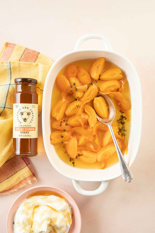 honey-poached-apricots-dessert-easy-summer-tablescape