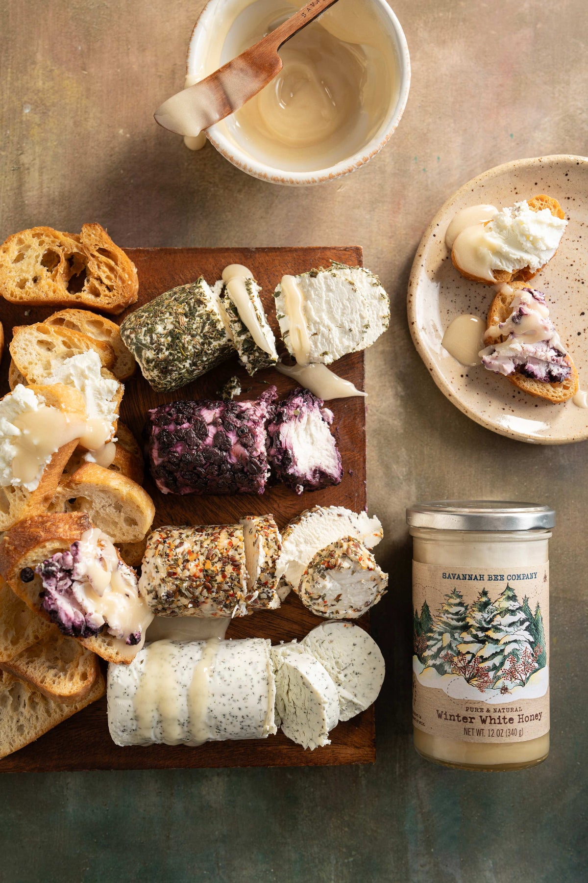 Goat Cheese and Honey Board