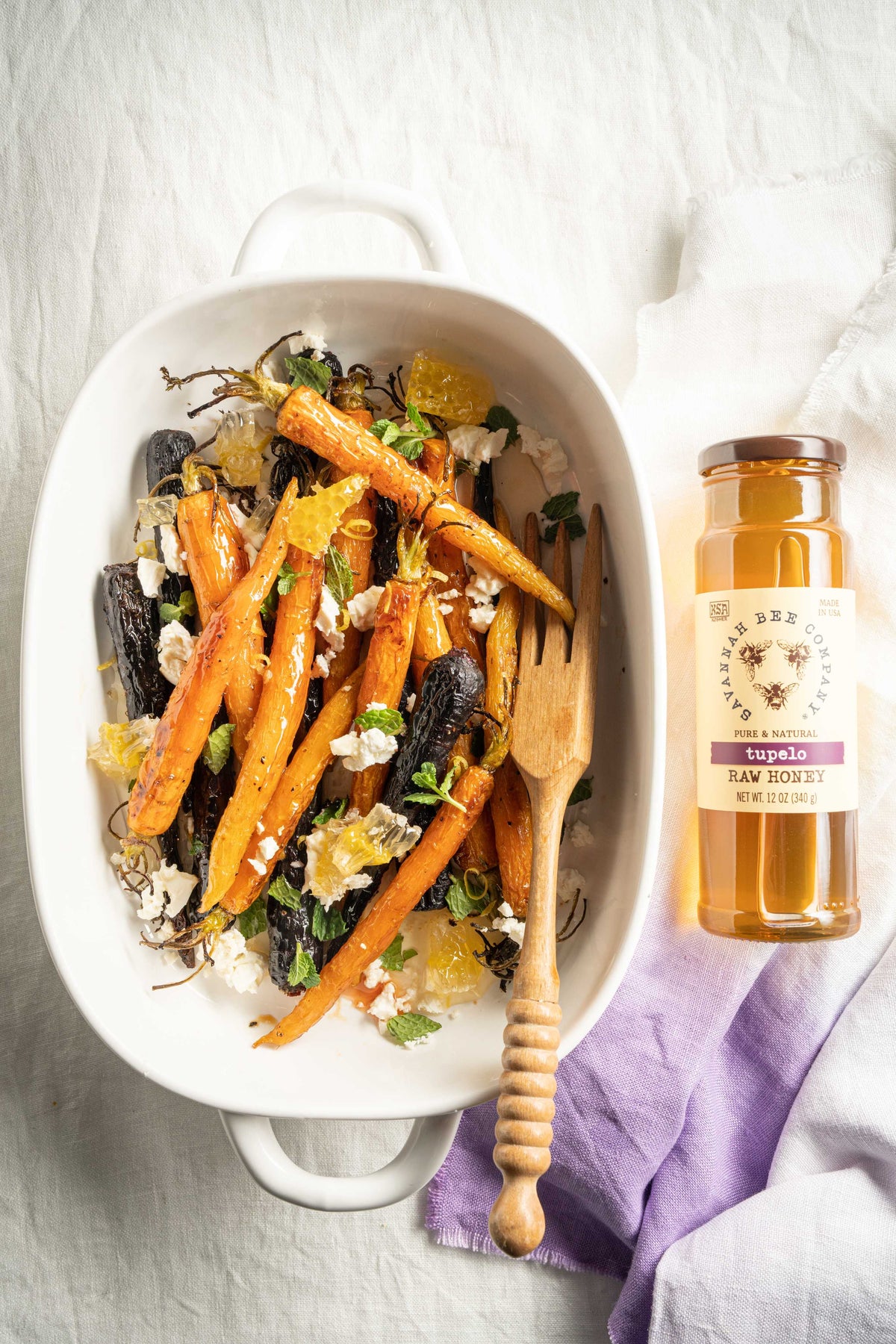 Honey-Roasted Carrots with Feta and Mint