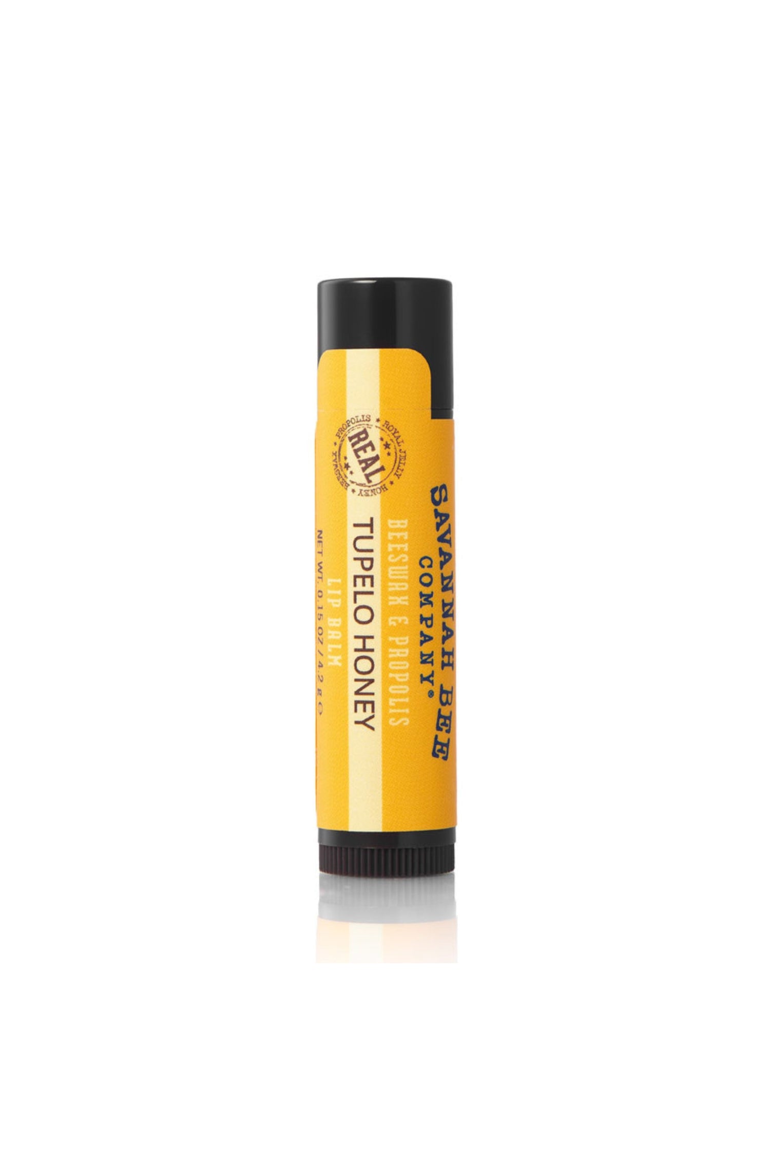 Savannah Bee Company Tupelo Honey Beeswax & Propolis Lip golden yellow lipstick tube.